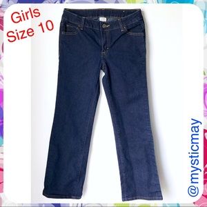 Kids FADED GLORY Girls Dark Wash Flared Wide Leg Denim Jeans Size 10 / M